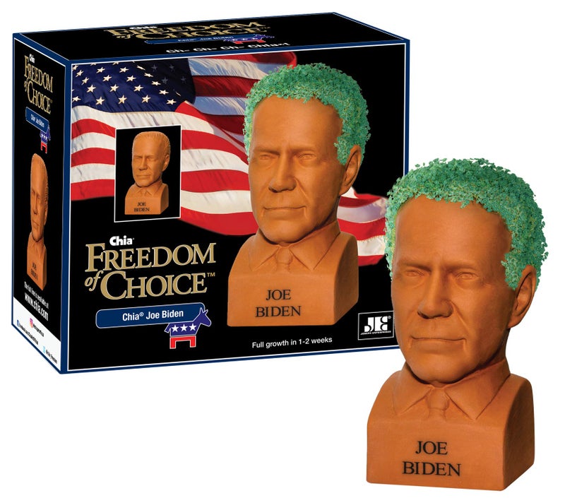 Chia Pet Joe Biden with Chia Seed Pack - Freedom of Choice - Decorative Presidential Pottery Planter, Easy to Do and Fun to Grow, Novelty Gift, Terra Cotta - Image 1